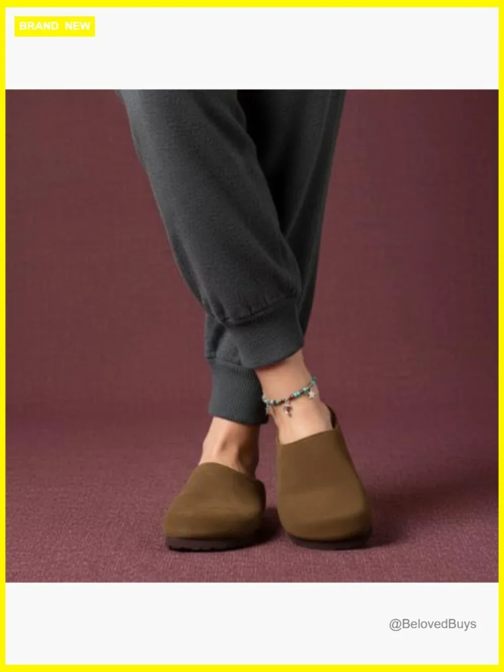 Genuine Suede Leather Clogs for Women – Slip On Mules with Cushioned Footbed - Picture 2 of 7